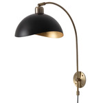 Luna Bella Wall Sconce - Matte Black / Brass / Gold Leaf