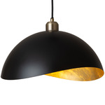 Luna Bella Pendant - Matte Black / Gold Leaf
