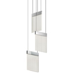 V Panels Wide Panel Multi-Light Chandelier - Polished Chrome / Clear