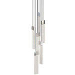 V Panels Thin Panel Multi-Light Chandelier - Polished Chrome / Clear