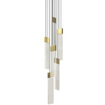 V Panels Thin Panel Multi-Light Chandelier - Brass / Clear