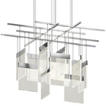 V Panels Intersect Chandelier - Polished Chrome / Clear