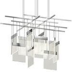 V Panels Intersect Chandelier - Polished Chrome / Clear