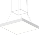 PI Square Pendant - Satin White / White