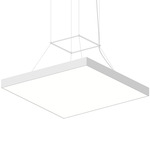 PI Square Pendant - Satin White / White