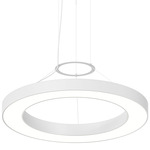 PI Round Ring Pendant - Satin White / White