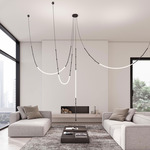 Leda 4-Light Pendant Composition - Matte Black / White