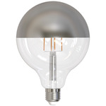 G40 Half Gold Globe Med Base 6W 120V 2700K 90CRI 4-PACK - Half Chrome / Clear