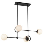 Fiore Chandelier - Matte Black / Glossy Opal