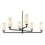 Krysta Chandelier - Matte Black / Opal