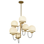 Alba Chandelier - Aged Brass / Opal