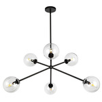 Cassia Chandelier - Matte Black / Clear