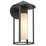 Tenko Outdoor Wall Light - Black / Glossy Opal