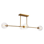 Cassia Linear Pendant - Aged Gold / Clear
