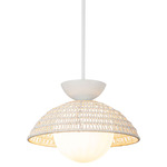 Perth Indoor / Outdoor Pendant - White / Rattan