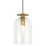 Sylvia Pendant - Brushed Gold / Clear