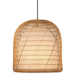 Bondi Pendant - Brushed Gold / Rattan