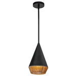 Daphne Pendant - Black / Braided Rope