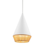 Daphne Pendant - White / Braided Rope
