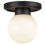 Fiore Ceiling Flush Light - Matte Black / Glossy Opal