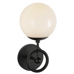 Fiore Wall Sconce - Matte Black / Glossy Opal