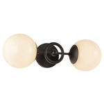 Fiore Bathroom Vanity Light - Matte Black / Glossy Opal