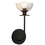 Sylvia Wall Sconce - Matte Black / Clear