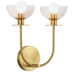 Sylvia Bathroom Vanity Light - Brushed Gold / Clear