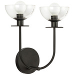 Sylvia Bathroom Vanity Light - Matte Black / Clear