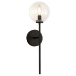 Cassia Wall Sconce - Matte Black / Clear