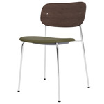 Co Upholstered Seat Dining Chair - Chrome / Dark Oak / Sierra Army Leather