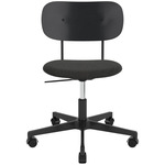 Co Upholstered Seat Office Chair w/o Arms - Black / Black Oak / Re-Wool 198
