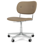 Co Upholstered Office Chair - Polished Aluminum / Sierra Stone Leather
