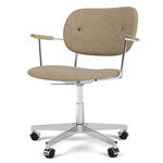 Co Upholstered Office Chair - Polished Aluminum / Beige Boucle