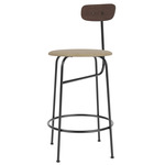 Afteroom Upholstered Seat Bar / Counter Chair - Dark Oak / Beige Boucle