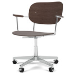 Co Office Chair - Polished Aluminum / Dark Oak