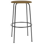 Afteroom Upholstered Counter / Bar Stool - Black / Gold Boucle