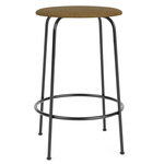 Afteroom Upholstered Counter / Bar Stool - Black / Gold Boucle
