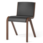 Ready Upholstered Dining Chair - Red Stained Oak / Dakar Black Leather