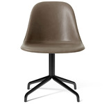 Harbour Upholstered Swivel Side Chair - Black / Dakar Antilop Leather