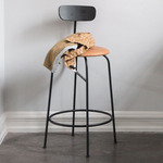 Afteroom Upholstered Seat Bar / Counter Chair - Black Ash / Dunes Cognac