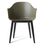 Harbour Wooden Base Armchair - Black Oak / Olive