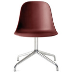Harbour Hard Shell Swivel Side Chair - Polished Aluminum / Burned Red