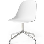 Harbour Hard Shell Swivel Side Chair - Polished Aluminum / White