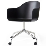 Harbour Hard Shell Armchair with Casters - Polished Aluminum / Black
