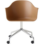 Harbour Hard Shell Armchair with Casters - Polished Aluminum / Khaki