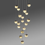 Callisto Multi Light Pendant - Earthen Brass / Alabaster