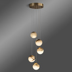 Callisto Multi Light Pendant - Antiqued Boyd Brass / Alabaster