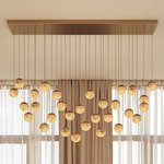 Callisto Linear Multi Light Pendant - Antiqued Boyd Brass / Alabaster