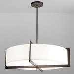 Crisscross Pendant - Antiqued Boyd Brass / White